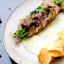 Свиная вырезка с чипсами и соусом Капучино