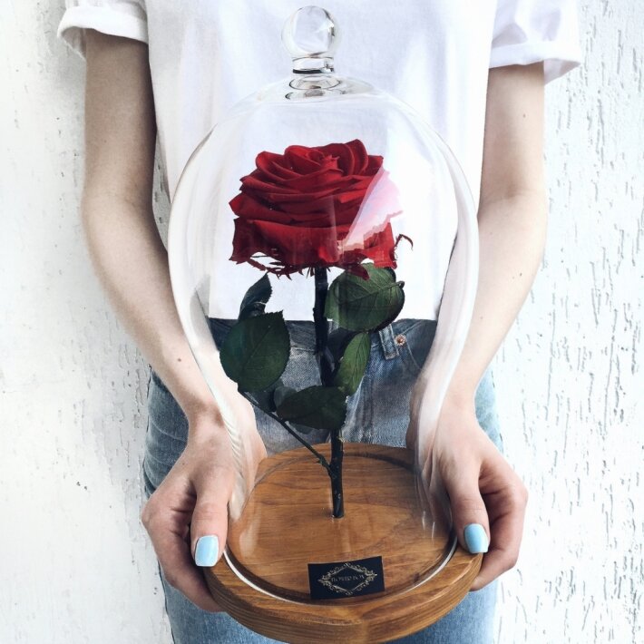 Вечная роза в колбе