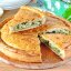 Пирог с яйцом, грибами, зелёным луком и укропом