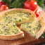 Пирог с яйцом, грибами, зелёным луком, укропом и сыром