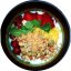 Рисовая каша на молоке с бананом, ягодами и орехами