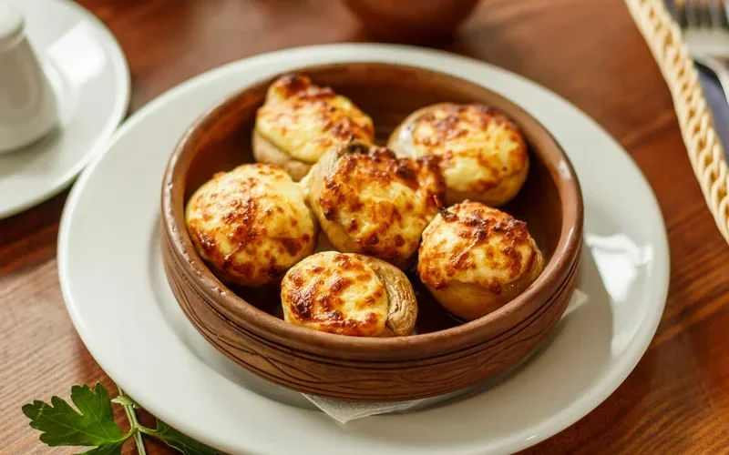 Шампиньоны, запечённые в кеци