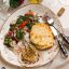Эскалоп с шампиньонами и трюфельным маслом