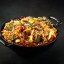 Рис со свининой и овощами в соусе терияки