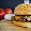 Бургер Mushroom and cheese с  говяжьей котлетой и двумя видами сыра