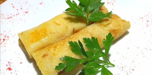 Блинчики с ветчиной и сыром