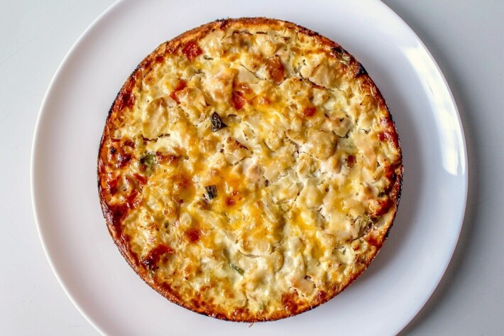 Французский киш с капустой цветной и  курицей