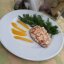 Свинина, запечённая с ветчиной, помидором, перцем