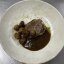 Язык с соусом Демиглас и шампиньонами гриль