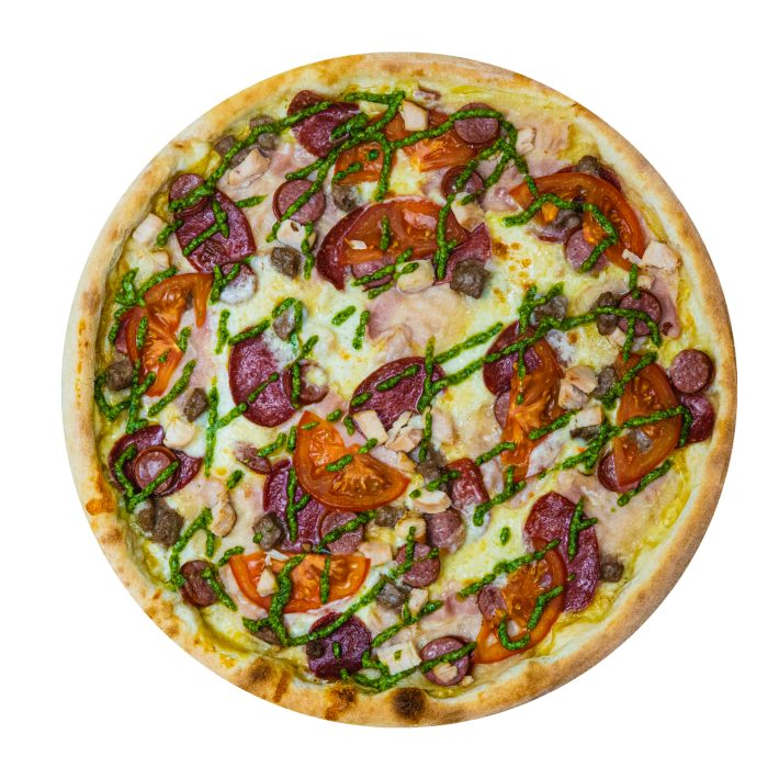 Пицца с копчёностями