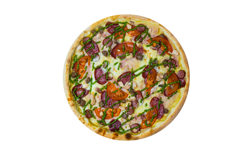 Пицца с копчёностями