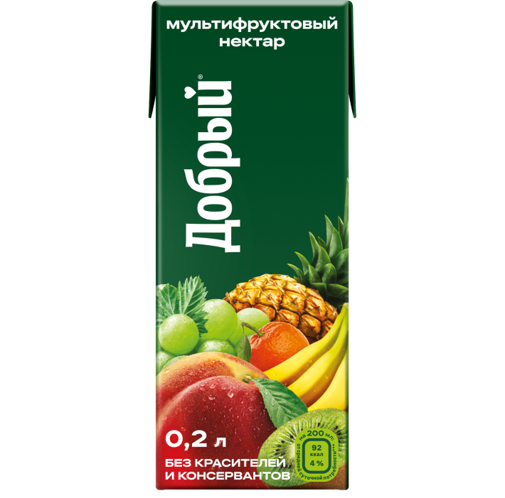 Сок Добрый мультифрут 0.2 ПАК