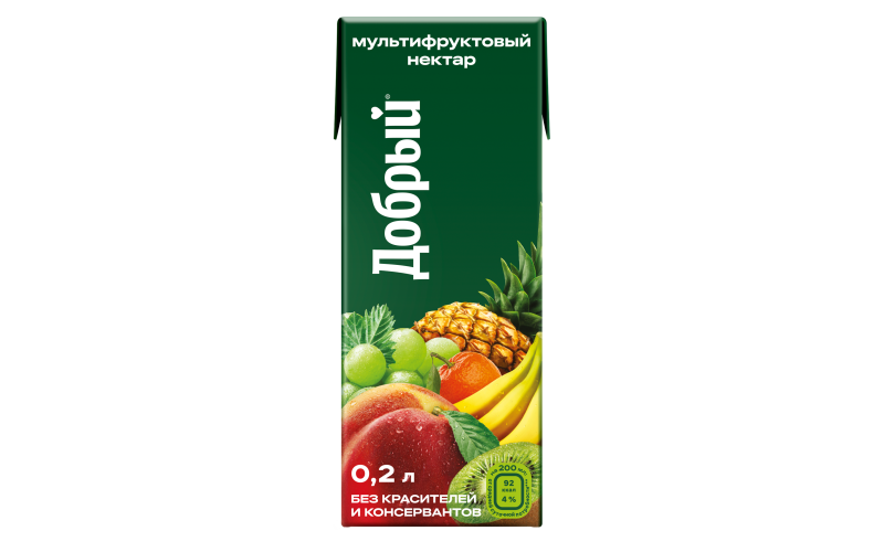 Сок Добрый мультифрут 0.2 ПАК