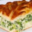 Пирог с рисом , яйцом и луком зелёным