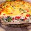 Пирог заливной с шпинатом, брынзой и томатами