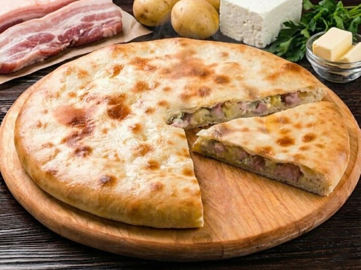 Пирог с грудинкой и картофелем