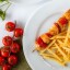 Шашлычок куриный с перцем и картофелем фри
