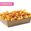 Картофель фри с сырным соусом и жареным луком