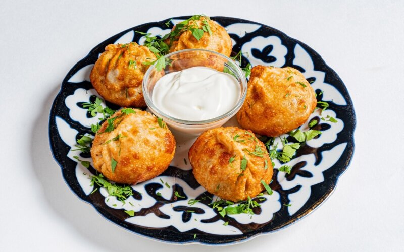 Манты с бараниной жареные