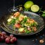 Салат с креветками и сыром бри