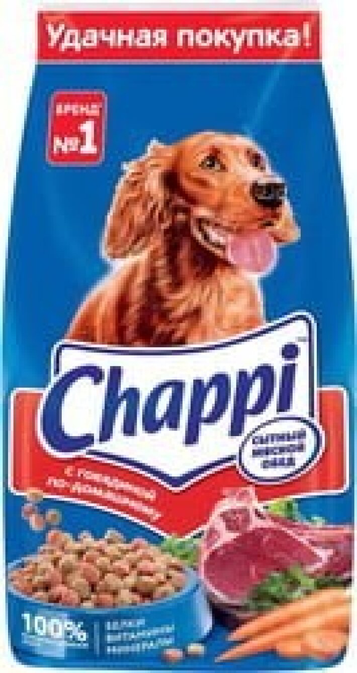 Сухой корм для собак Chappi Сытный мясной обед с говядиной «По-домашнему» Россия