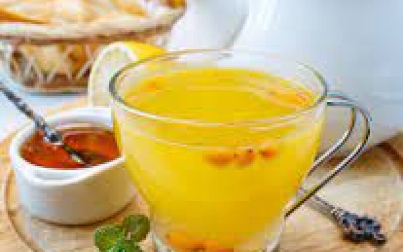 Горячий напиток облепиха -имбирь-мед-апельсин