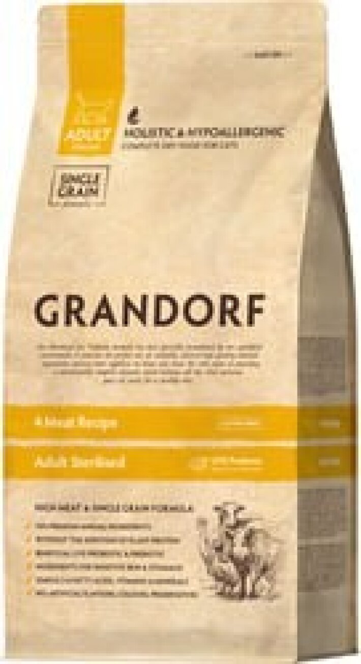 Grandorf 4 Meat Live Probiotic Adult Sterilised (для микрофлоры кишечника) Бельгия