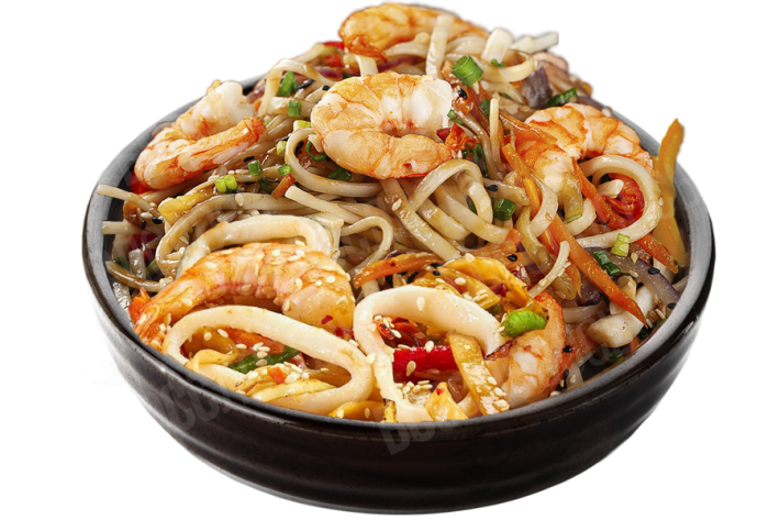 WOK «С креветками и кальмаром»