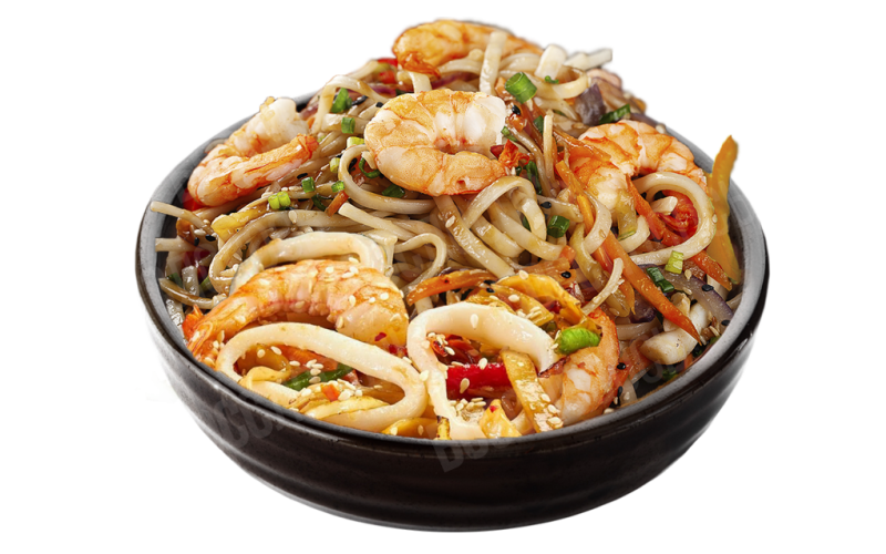 WOK «С креветками и кальмаром»