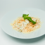 Спагетти с курицей, шампиньонами и грибным муссом