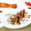 Рулетики из баклажанов с  гранатом и орехами