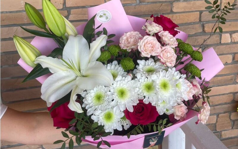 Букет «Розовое счастье»