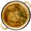 Драники с мясом и грибным соусом