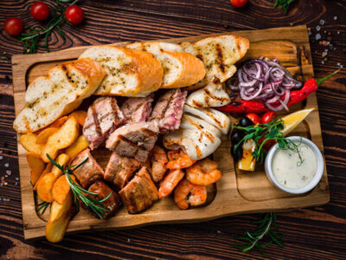 Мангал сет из морепродуктов