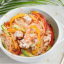 Салат Фунчоза с овощами и курицей