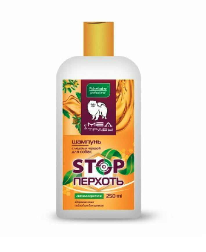 Pchelodar Шампунь Stop перхоть с мёдом и чередой для собак