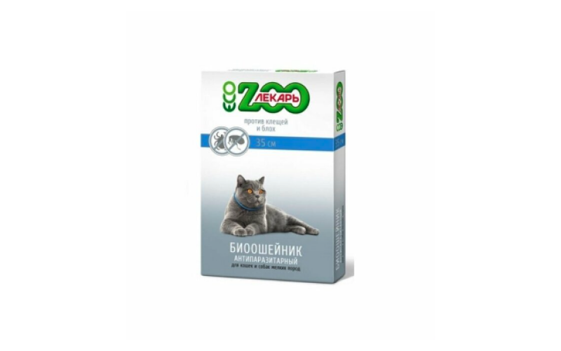 БИОошейник антипаразитный ЭКО ZOOЛЕКАРЬ, 35 см, Синий