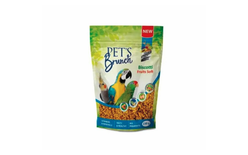 Pet's Brunch Функциональный десерт Biscotti Fruits Soft для птиц средних и крупных видов