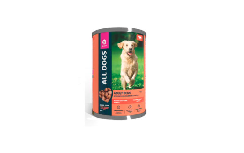 All Dogs Консервы для собак тефтельки с говядиной в соусе