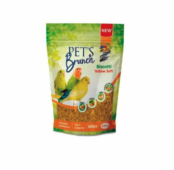 Pet's Brunch Функциональный десерт Biscotti Yellow Soft для птиц всех видов