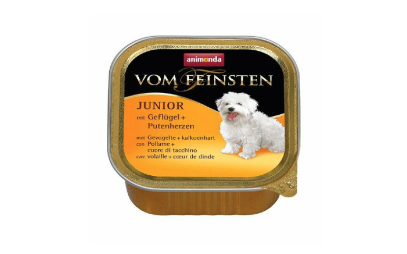 Паштет для собак Vom Feinsten Junior (Домашняя птица, сердце индейки)