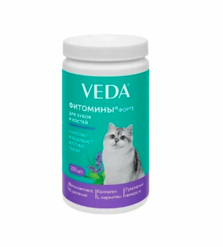 Veda «Фитомины Форте для зубов и костей кошкам»