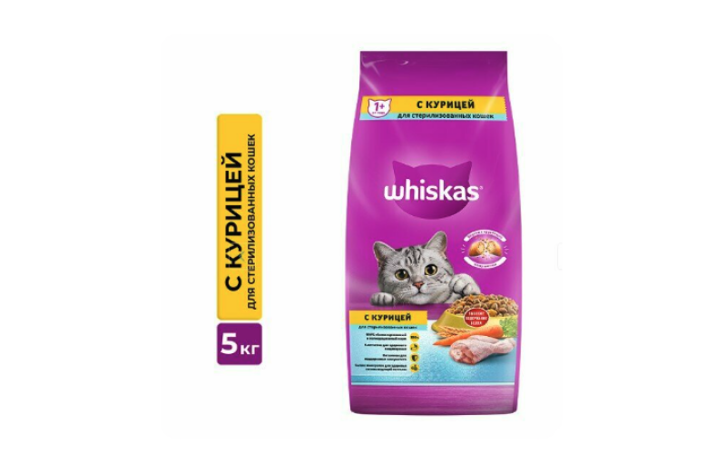 Whiskas для стерилизованных кошек "Курица" 300гр