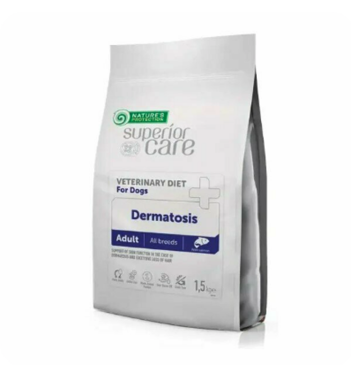 Nature's Protection Vet Diet Dermatosis Adult Dog. Ветеринарный корм для улучшения здоровья кожи и шерсти собак «Лосось»
