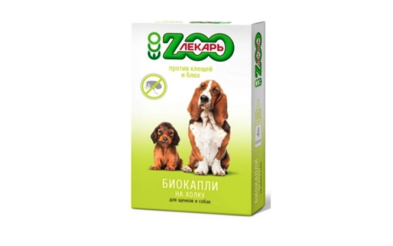 ЭКО ZOOЛЕКАРЬ БИОкапли для собак и щенков (упаковка - 4 флакона)