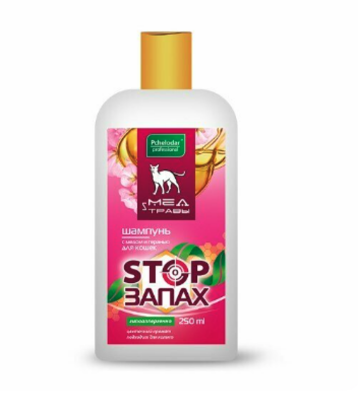 Pchelodar Шампунь Stop запах с мёдом и геранью для кошек