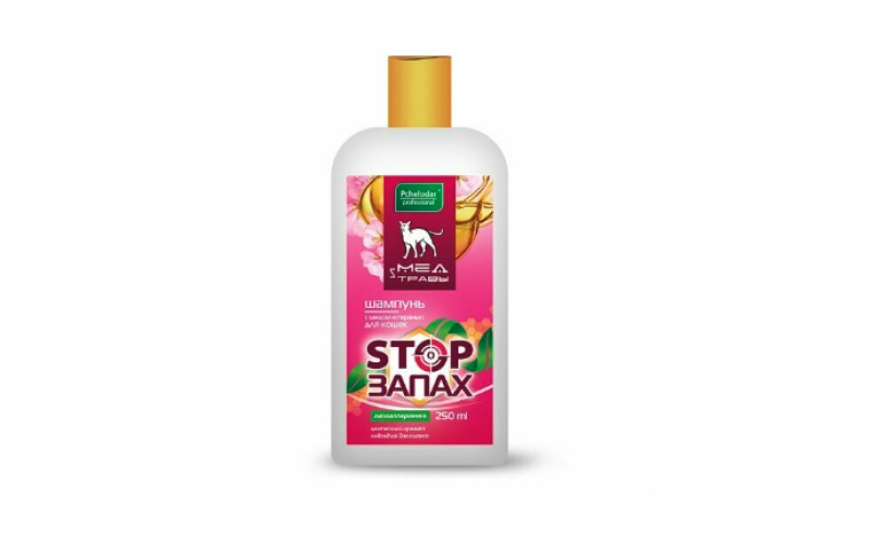 Pchelodar Шампунь Stop запах с мёдом и геранью для кошек