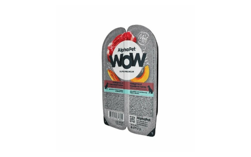 AlphaPet WOW Superpremium Говядина и томленая тыква сочные ломтики в соусе для собак