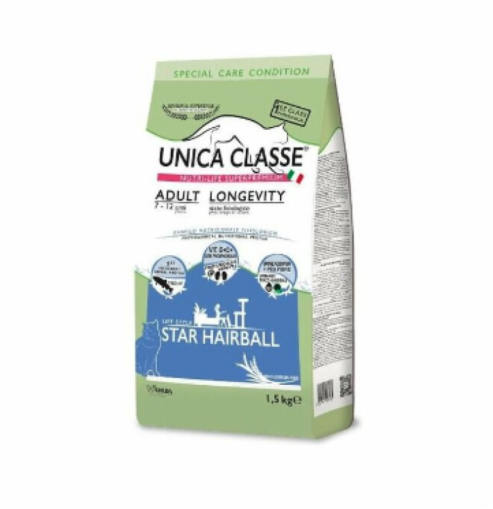 Unica Classe Adult Longevity Star Hairball (Форель) для взрослых и пожилых кошек с 7 лет