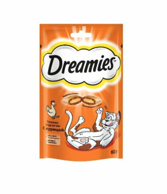 Dreamies Подушечки для кошек с курицей